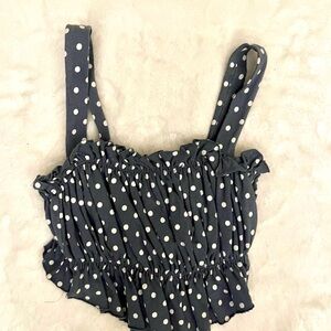 Polka Dot Ruffle Top